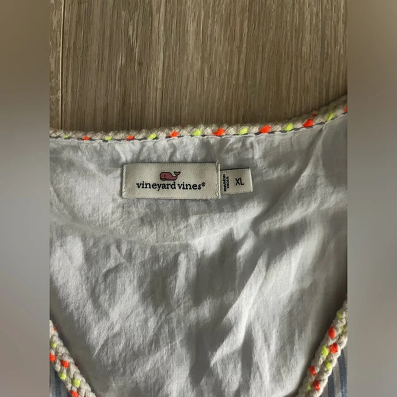 Vineyard Vines Women’s Sleeveless Blue and White Stripe Linen Dress - Size XL - Picture 5 of 7